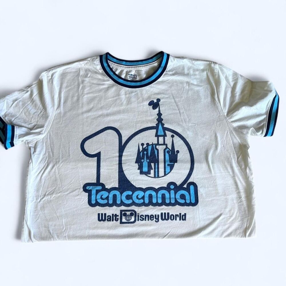 Disney Men's White and Blue T-shirt Large 10th anniversary - Picture 2 of 6